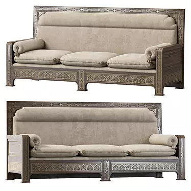 Arabic-inspired Sofa: Elegant & Spacious 3D model image 1 