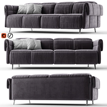 Natuzzi Seagull Fabric Sofa: 3ds Max + Vray 3D model image 1 