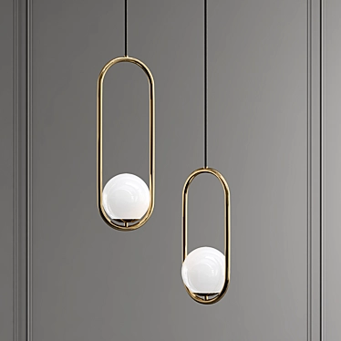 Modern Hoop Pendant Light 3D model image 1 