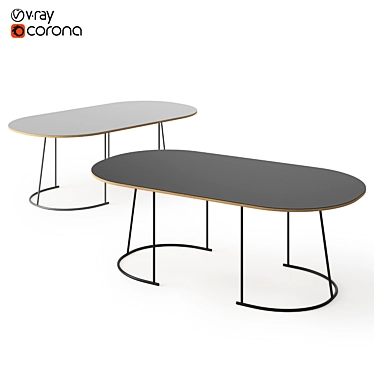 Modern Airy Large Table 3D model image 1 