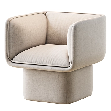 Modern Block Armchair: Sleek & Stylish 3D model image 1 