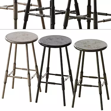 Sleek Atlantic Counter Stool 3D model image 1 