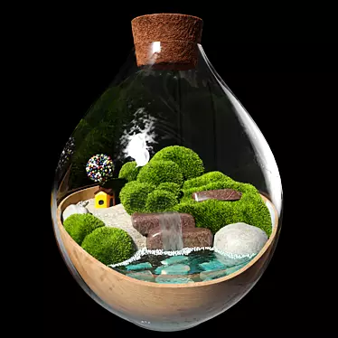 Modern Glass Terrarium 3D model image 1 