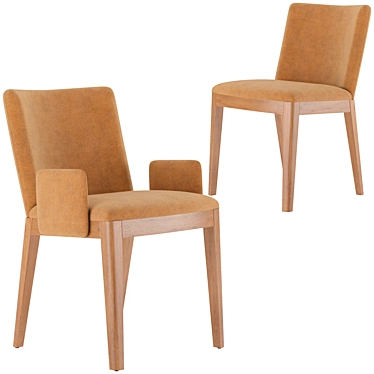 Elegant Comfort: Dora Armchair & Merida Table 3D model image 1 