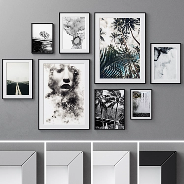 Stylish Photo Frames Set 3D model image 1 