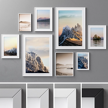 Elegant Memories: Photo Frames Set 3D model image 1 