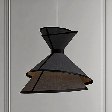 Elegant XL KIMONO Pendant Light 3D model image 1 