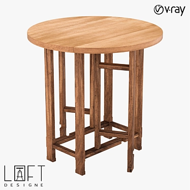 LoftDesigne 387 Wood Table 3D model image 1 