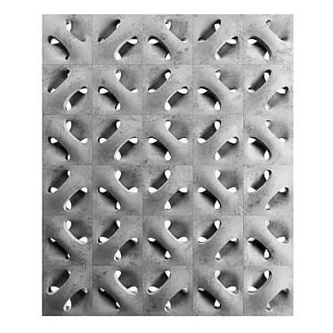 Concrete Modular Decorative Partition 3D model image 1 