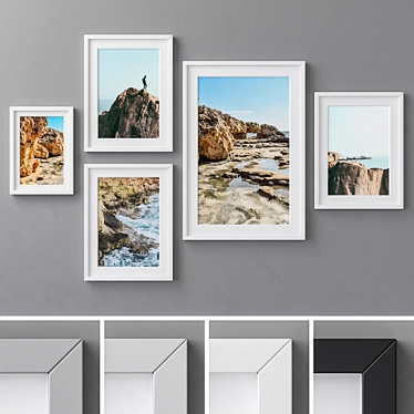 Colorful Photo Frames Set 3D model image 1 