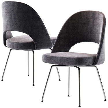 Saarinen Armless Chair - Elegant and Functional 3D model image 1 