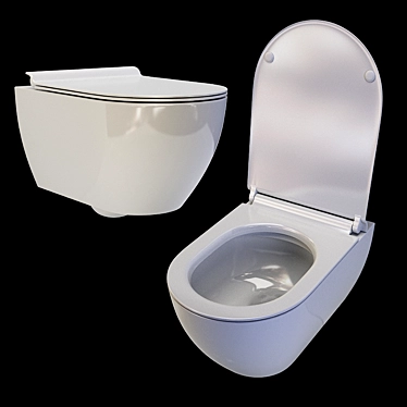 Elevate your bathroom with GSI Pura Wall Hung Toilet 3D model image 1 