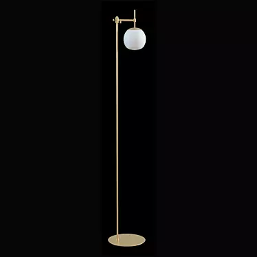 Modern Brass Torcher with White Glass Shade 3D model image 1 