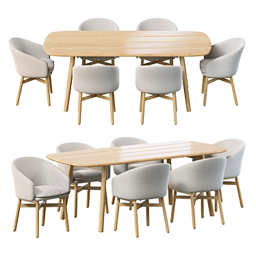 Mbrace Teak Dining Set 3D model image 1 