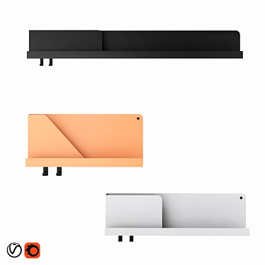 Minimalist Folded Shelves by Muuto 3D model image 1 