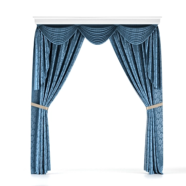 Elegant Drape Curtain 3D model image 1 