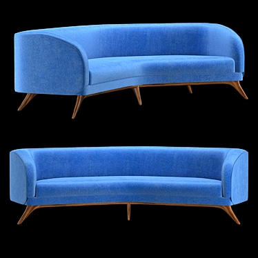 Luxurious Fifth Avenue Velvet Sofa 3D model image 1 