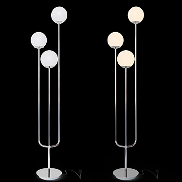 Modern Chrome-plated Floor Lamp 3D model image 1 