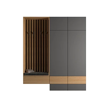 Stylish Entryway Wardrobe 3D model image 1 