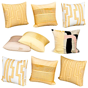 Textured Sofa Pillows 3D model image 1 