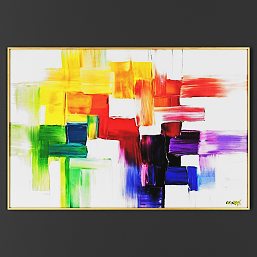 Elegant Framed Painting 3D model image 1 