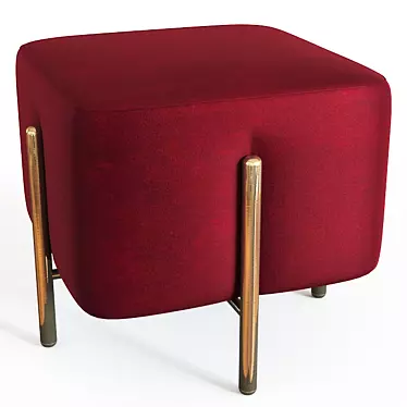 Luxurious Osborne Velvet Footstool 3D model image 1 