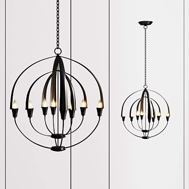 Title: Dual Ring Chandelier 3D model image 1 