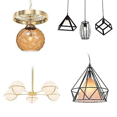 Modern Chandelier Collection 3D model image 1 