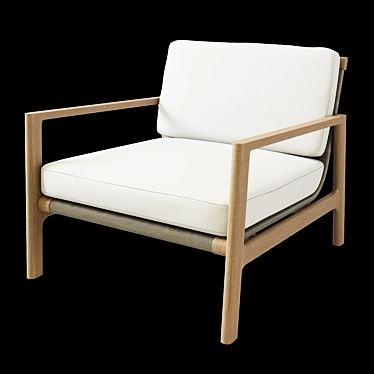 Teak Lounge Chair: Modern Elegance for Relaxing 3D model image 1 
