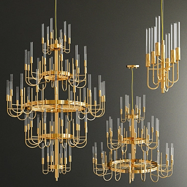 Elegant Gala Chandelier: A Dazzling Addition to Your Space 3D model image 1 