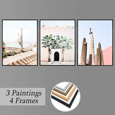 Modern Wall Art Set 3D model image 1 