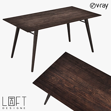 LoftDesigne 6948: Stylish Wood and Metal Table 3D model image 1 