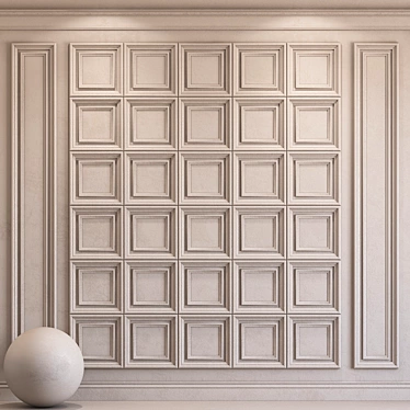 Elegant Plaster Molding Gray 3D model image 1 