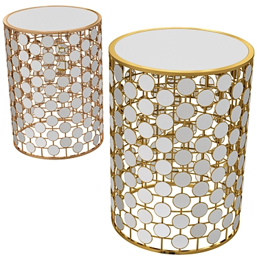 Elegant Vanhoy Mirrored Side Table 3D model image 1 