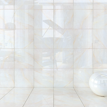 Elegant Bone Wall Tiles 3D model image 1 