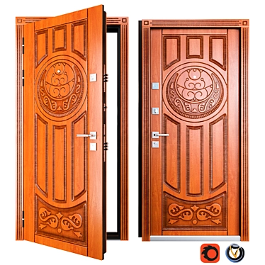 Secure Luck Entrance Metal Door 3D model image 1 