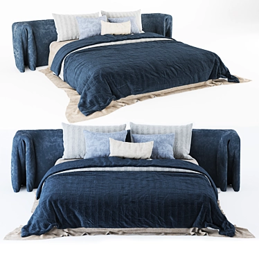 Modern Scandinavian Style Dunvik Bed 3D model image 1 