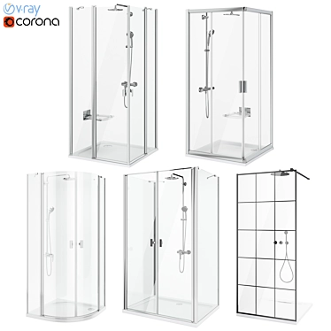 Shower Set Ravak & Radaway  2 Sizes, Multiple Models 3D model image 1 