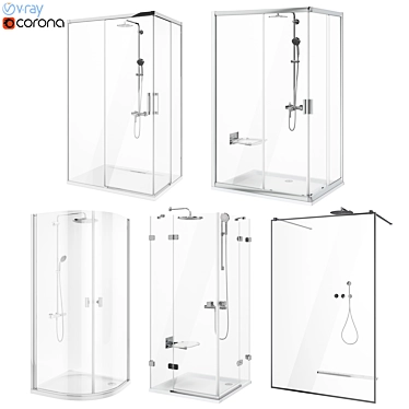 Ravak & Radaway Set 88 Shower Combo 3D model image 1 