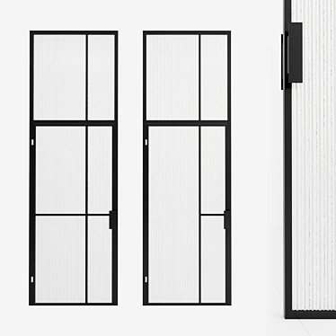 Versatile Glass Door Partition 3D model image 1 