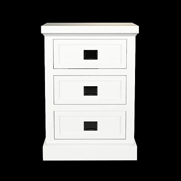 Oxford Poplar Bedside Table 3D model image 1 