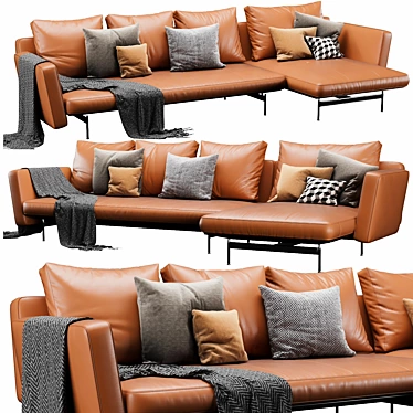 Sleek SAKE Chaise Lounge: Modern Luxury for Ultimate Relaxation 3D model image 1 