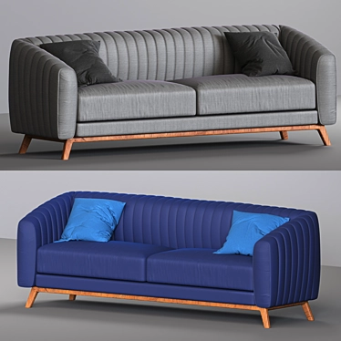 Elegant Corona Sofa: 2 Fabric Options 3D model image 1 