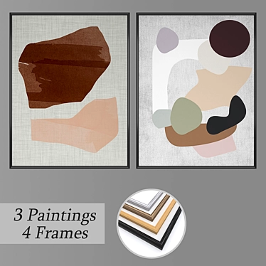 Versatile Set of 2 Wall Paintings 3D model image 1 