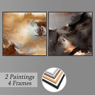 Elegant Artistic Frames & Paintings 3D model image 1 