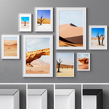 Versatile Photo Frames Set: 4 Colors, Various Sizes 3D model image 1 