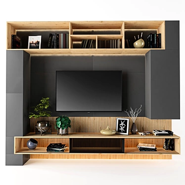 Modern TV Shelf Unit - 3D Max, V-Ray 3D model image 1 