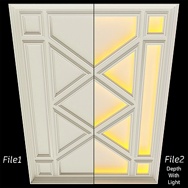 Customizable Ceiling with Lighting 3D model image 1 