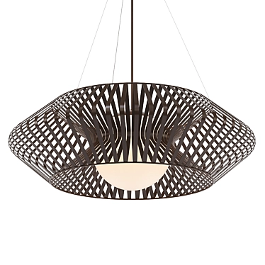 Sleek Black Modern Chandelier 3D model image 1 