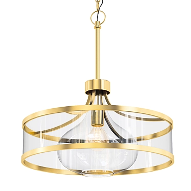 Warm Antique Brass Pendant Light 3D model image 1 